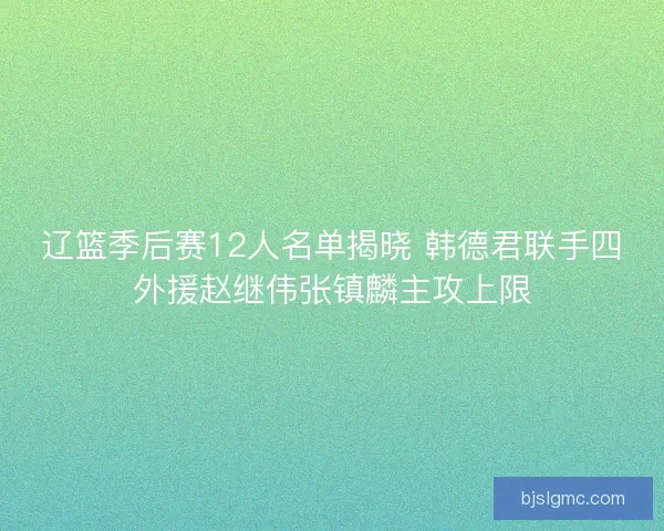 辽篮季后赛12人名单揭晓 韩德君联手四外援赵继伟张镇麟主攻上限