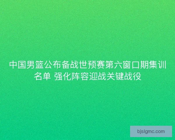 中国男篮公布备战世预赛第六窗口期集训名单 强化阵容迎战关键战役